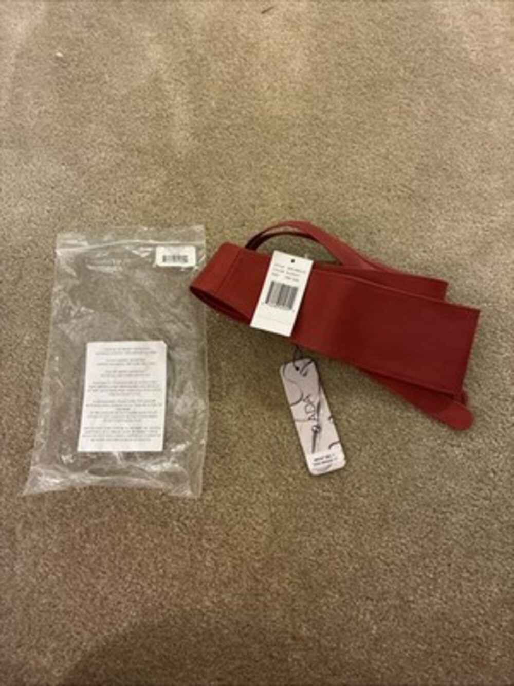 NWT ADA Collection 100% LEATHER Wrap Belt Women's O/S Scarlet Made In Argentina